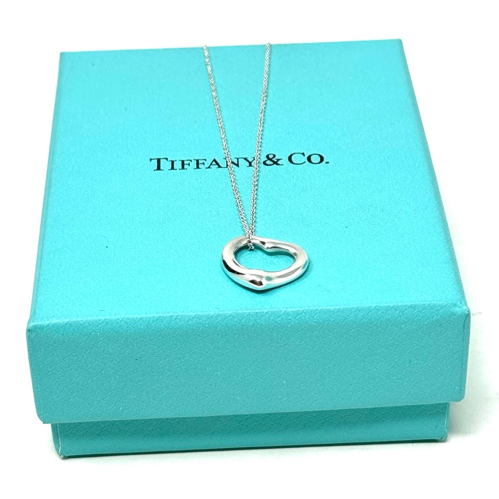 Authentic Tiffany & CO. Elsa Peretti Small Size Open Heart Neck… - Picture 9 of 15